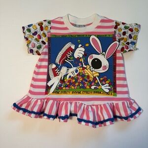 Vintage Zoodles 90’s girls Graphic top bunny Easter jellybeans size 18mo